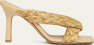 Bottega Veneta Riva Braided Raffia Mule Sandals