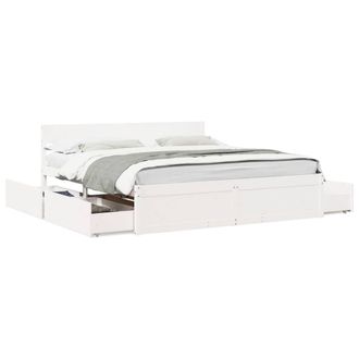 Berkfield Home Bed Frame without Mattress White 200x200 cm Solid Wood Pine