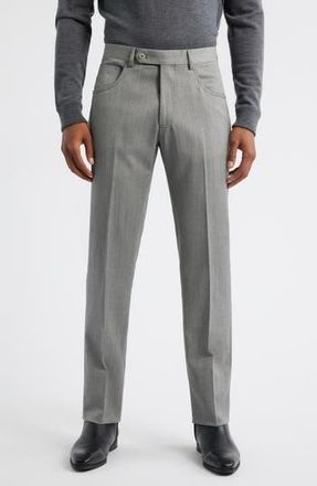 Zanella Parker Stretch Wool Trousers in Light Grey at Nordstrom Rack, Size 42 X R