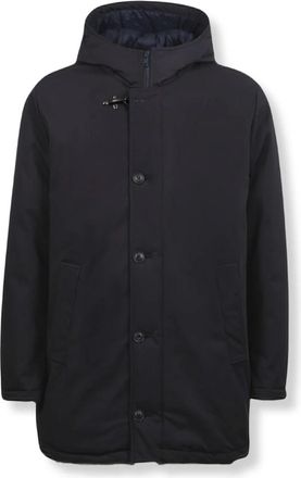 Fay Down-Padded Gabardine Caban - Heren - Gewatteerde jassen - Blauw - L - Polyester - Jassen