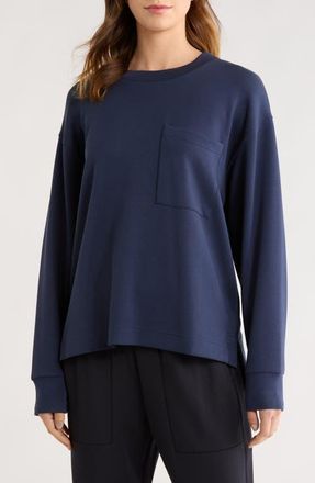 Splendid ScubaSoft Crewneck Sweatshirt in Navy Blue at Nordstrom, Size X-Large