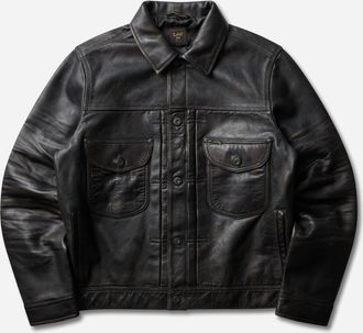 Lee Men s 101 Leather Cowboy Jacket Chocolate Noir