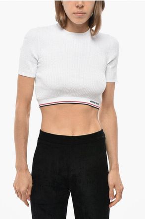 Miu Miu Jacquard Knitted Crop Top size 38