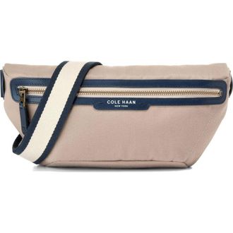 Cole Haan Judson Brushed Twill Crossbody Bag in Oxford Tan/angora/navy Blazer at Nordstrom