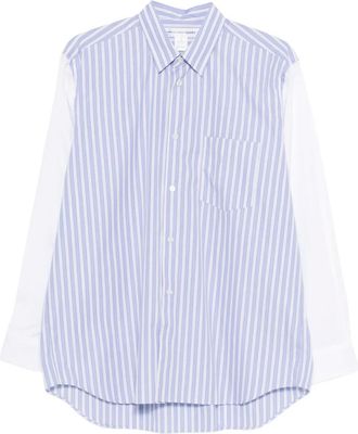 Comme Des Gar&ccedil;ons striped colour-block shirt - men - Cotton - S - Blue