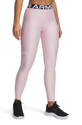 Under Armour HeatGear Leggings in Prime Pink //White at Nordstrom, Size Xx-Large