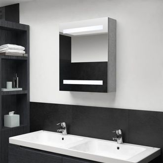 Berkfield Home LED Bathroom Mirror Cabinet Concrete Grey 50x14x60 cm | Size: 50 x 14 x 60 cm