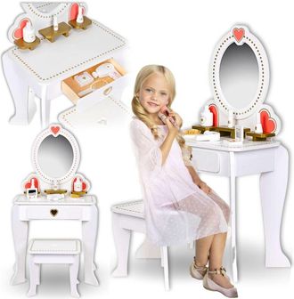 OEM Tocador De Ni&ntilde;a De Madera, Espejo, Accesorios, Blanco, Elegante, Neutro