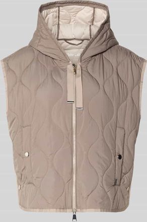 White Label Steppweste mit Kapuze und Zweiwege-Rei&szlig;verschluss in Taupe, Gr&ouml;&szlig;e 34