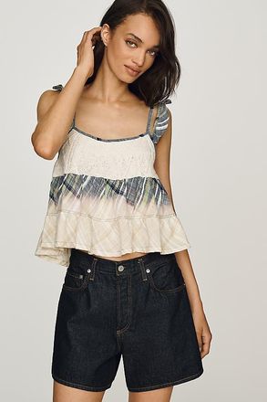 Pilcro Cotton Twofer Crop Swing Tank Top