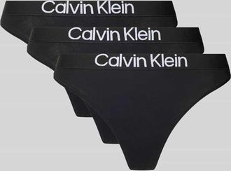 Calvin Klein Underwear String aus Baumwoll-Mix im 3er-Pack in Black, Gr&ouml;&szlig;e XL