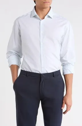 Calvin Klein Slim Fit Check Print Dress Shirt in Green Multi at Nordstrom Rack, Size 16.5 - 34/35