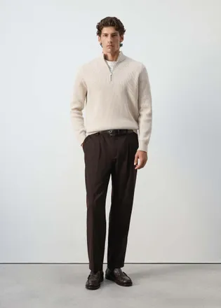 Mango Pullover coste zip grigio ghiaccio - Uomo - XXL - MANGO MAN