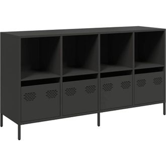 vidaXL Vidaxl - Aparador De Acero Laminado En Fr&iacute;o Negro 135x39x73,5 Cm