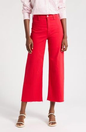 Pistola Denim Penny High Waist Raw Hem Wide Leg Jeans in Ruby at Nordstrom Rack, Size 32