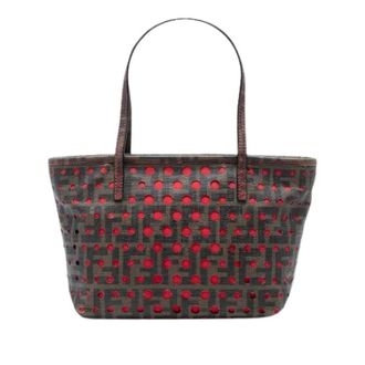 Fendi Pre-owned Tote Bags, female, Brown, Size: ONE SIZE Pre-owned Perforated Coated Canvas Tote
