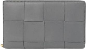 Bottega Veneta Pre-owned Leather Long Wallet - Dames - Vintage Accessoires - Grijs - ONE Size - Leer - Vintage