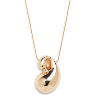 Open Edit Curved Teardrop Pendant Necklace in Gold at Nordstrom