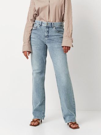 Toni Straight-Jeans TONI Liv, Damen, Gr. 44, N-Gr, blau (summer blau bleached), Denim/Jeans, Obermaterial: 98% Baumwolle, 2% Elasthan, unifarben, straight 