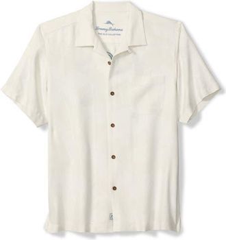 Tommy Bahama Toucantina Embroidered Silk Camp Shirt in Continental at Nordstrom, Size Xxx-Large