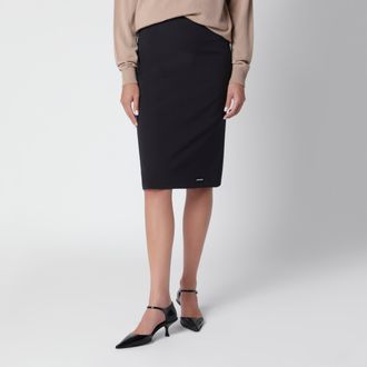 Miu Miu Gonna tubino nera in popeline stretch