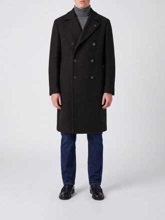 Tagliatore Double-Breasted Knee-Length Wool-Blend Coat with Lapels
