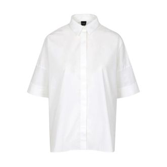 Fay Camisa de Algod&oacute;n El&aacute;stico - Blouses & Shirts - Mujer - Blanco - S