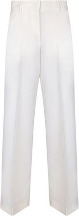 Msgm Witte Chic Broek - Dames - Wijde Broeken - Wit - L - Wol - Broeken