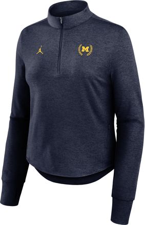 Nike Jordan Womens Michigan Swift Jordan Brand Dri-FIT College Half-Zip Top in Blue | 0JPM41SMWN-TT1