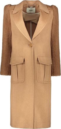 Fendi Cappotto monopetto - Marrone