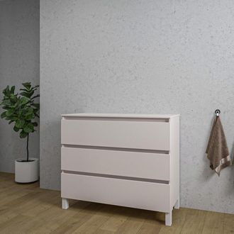 Saniclass Chaci PLUS Badkamermeubelset - 100x86x46cm - topblad - 3 lades - mat cotton (beige)