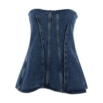 A Gold E Tops, Dames, Blauw, M, Katoen, Lara Corset