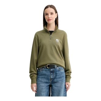 Lacoste Sweatshirt met hoge kraag en rits - unisex - Sweatshirts & Hoodies - Groen - Maat: XS Katoen