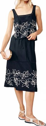 Bella Dahl Ladder Trim Midi Skirt In Black