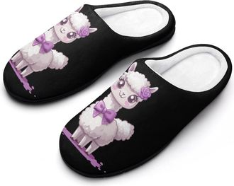Generic Alpaca Womens Slippers Warm House Slippers Indoor House Shoes with Anti-Skid Rubber Sole