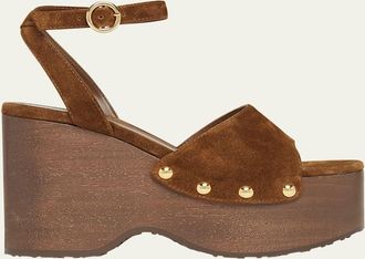 Gianvito Rossi Suede Ankle-Strap Platform Sandals