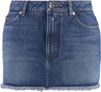 Dolce & Gabbana Denim Mini Rok - Dames - Spijkerrokken - Blauw - XS - Denim - Rokken