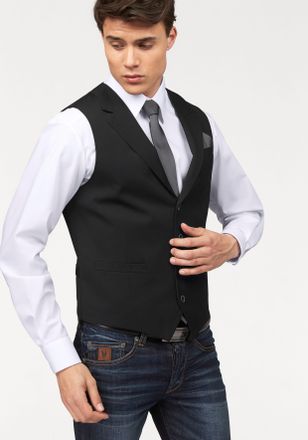 Bruno Banani Kurzweste BRUNO BANANI, Herren, Gr. 42, schwarz, Obermaterial: 70% Polyester, 30% Viskose. Futter: 100% Polyester, unifarben, Basic, schmal kurz, West