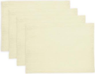 Solino Home Linen Placemats Set of 4, 14 x 19 Inch for Dining Table, Holiday and Everyday Table Decor - Diana in Creamy Ivory at Nordstrom, Size