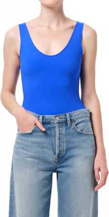A Gold E Tora Scoop Neck Bodysuit In Cobalt