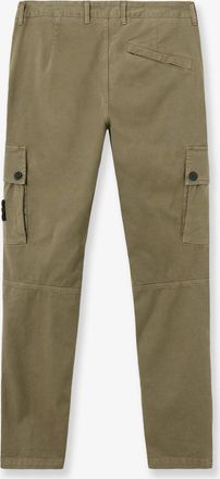 Stone Island Mens Cotton-Blend Cargo Trousers Green