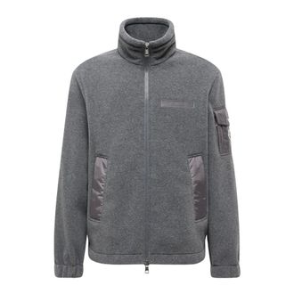 Moncler Truien & Vesten, Heren, Grijs, XL, Grijze Zip Up Cardigan voor Heren
