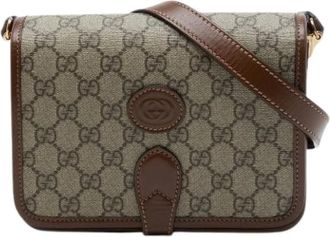 Gucci Pre-owned Vintage Crossbody Bag - Dames - Vintage Schoudertas - Beige - ONE Size - Leer - Vintage