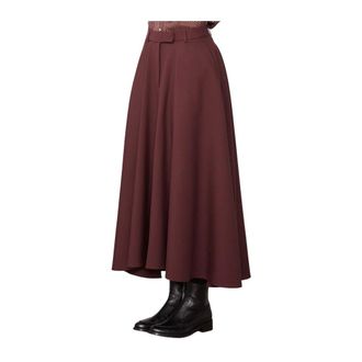 Officine G&eacute;n&eacute;rale Rokken, Dames, Bruin, L, Wol, Donker Burgundy Wollen Rok