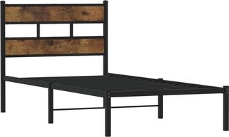 vidaXL Metal Bed Frame without Mattress Smoked Oak 80x200 cm Vidaxl