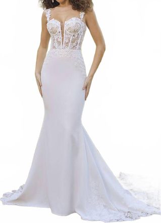Casablanca Odette Wedding Gown In Ivory/nude