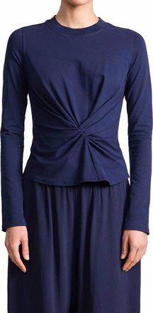 Apiece Apart Long Sleeve Volta Top In Navy