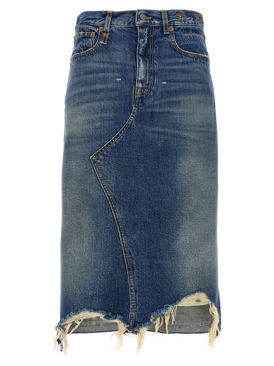 スカート R13 'Jesse' skirt Blue R13WD100D216B JESSE SKIRT - GARNET BLUE - R13