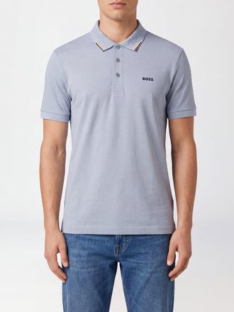 HUGO BOSS Short-Sleeved Cotton Polo Shirt with Contrasting Logo