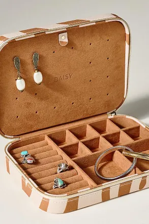 Anthropologie Daisy London Patterned Travel Jewelry Case